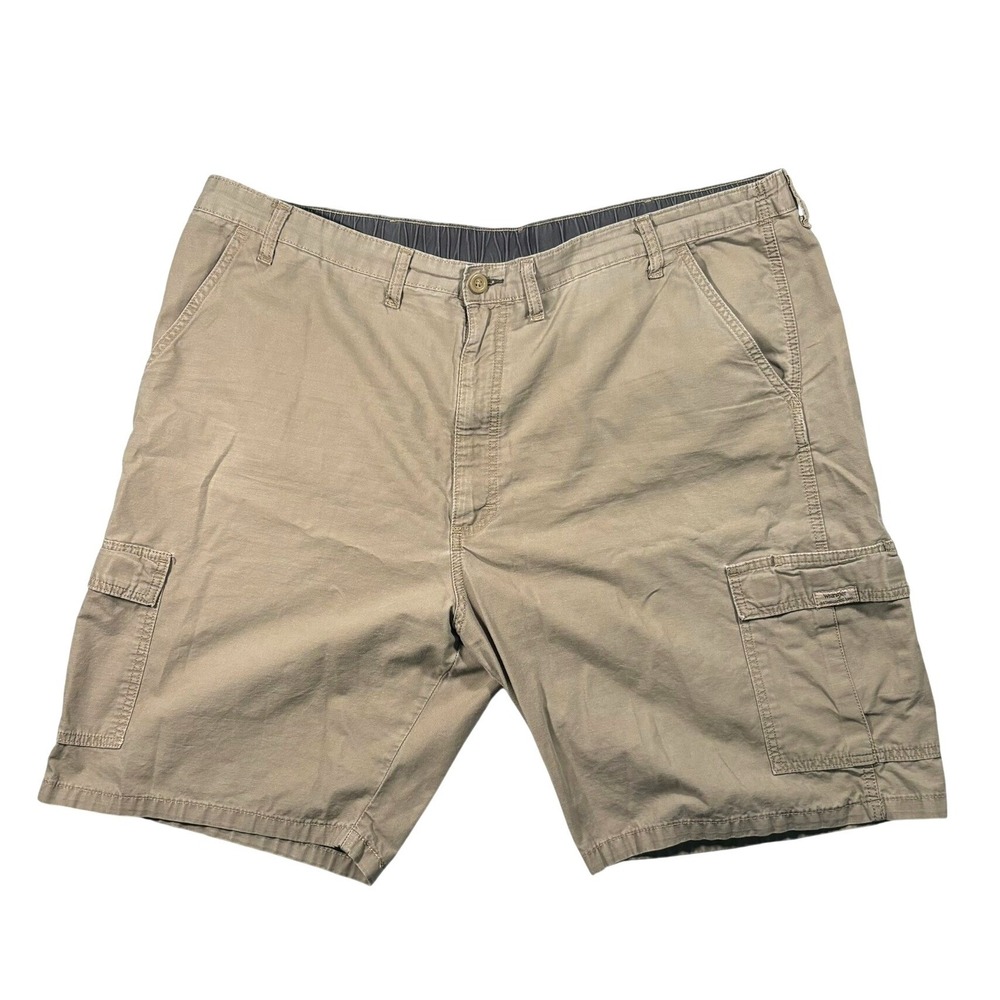 Wrangler Mens Khaki Tan Ripstop Cargo Shorts 44 Ripstop Relaxed Fit Gorpcore